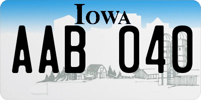 IA license plate AAB040