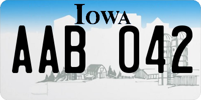 IA license plate AAB042