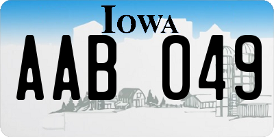IA license plate AAB049