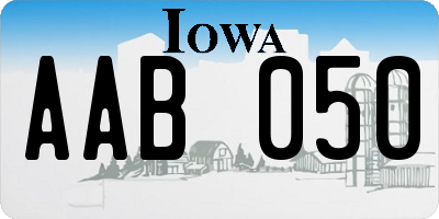IA license plate AAB050