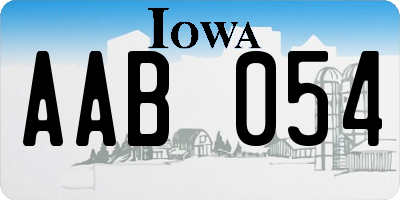 IA license plate AAB054