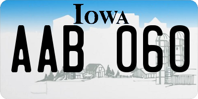 IA license plate AAB060