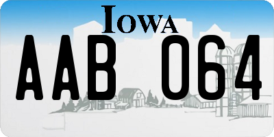 IA license plate AAB064