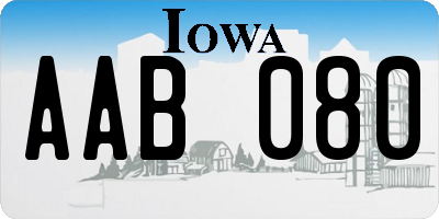 IA license plate AAB080