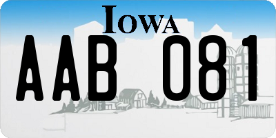 IA license plate AAB081