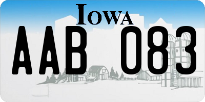 IA license plate AAB083