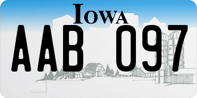IA license plate AAB097