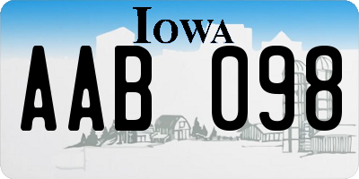 IA license plate AAB098