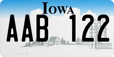 IA license plate AAB122