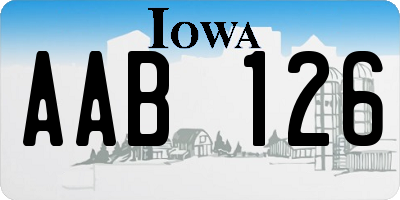 IA license plate AAB126