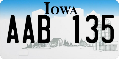 IA license plate AAB135
