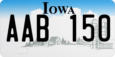 IA license plate AAB150