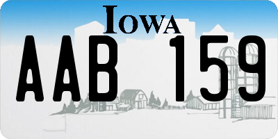 IA license plate AAB159