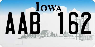IA license plate AAB162