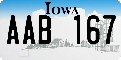 IA license plate AAB167