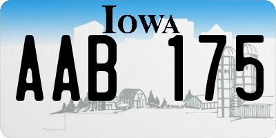 IA license plate AAB175