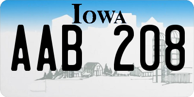 IA license plate AAB208