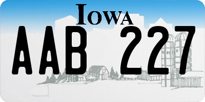 IA license plate AAB227
