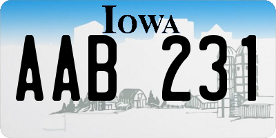 IA license plate AAB231