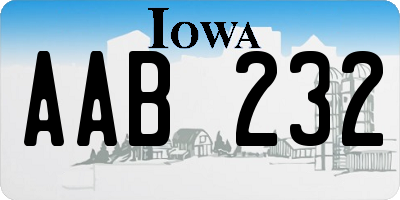 IA license plate AAB232