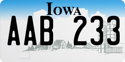 IA license plate AAB233