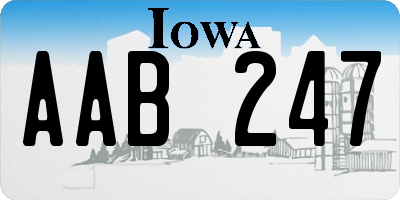 IA license plate AAB247