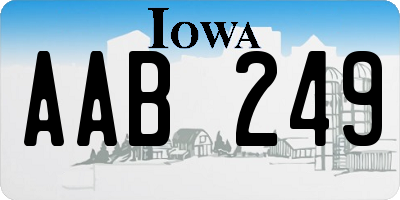 IA license plate AAB249