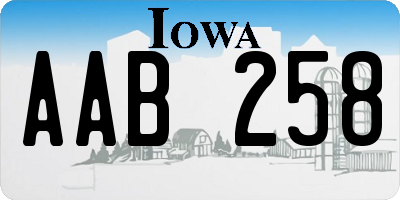 IA license plate AAB258