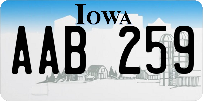 IA license plate AAB259