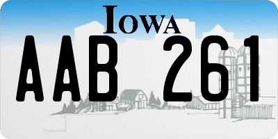 IA license plate AAB261