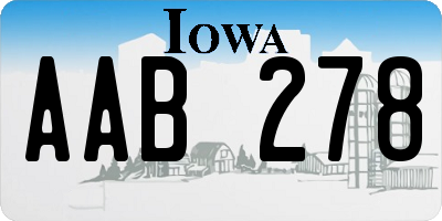 IA license plate AAB278