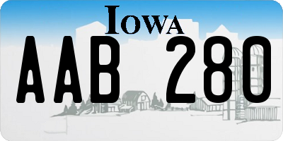 IA license plate AAB280