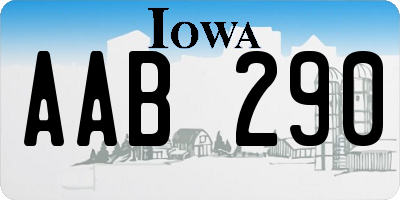 IA license plate AAB290