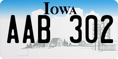 IA license plate AAB302