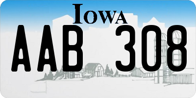 IA license plate AAB308