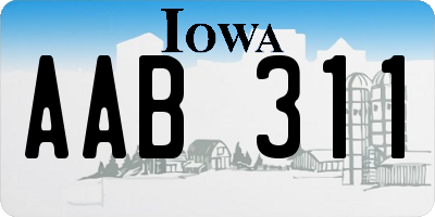 IA license plate AAB311