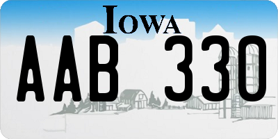 IA license plate AAB330