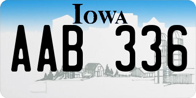 IA license plate AAB336