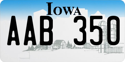 IA license plate AAB350