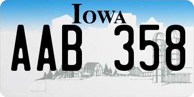 IA license plate AAB358