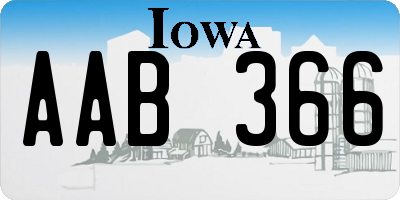 IA license plate AAB366