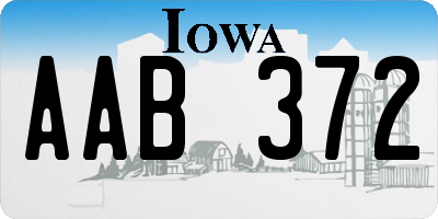 IA license plate AAB372