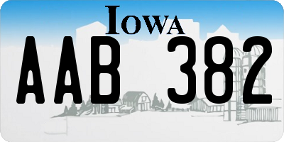 IA license plate AAB382
