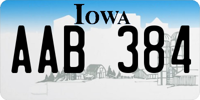 IA license plate AAB384