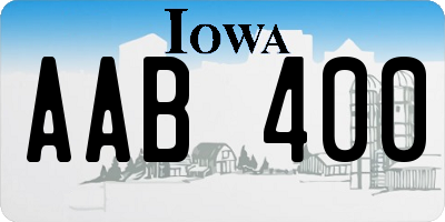 IA license plate AAB400