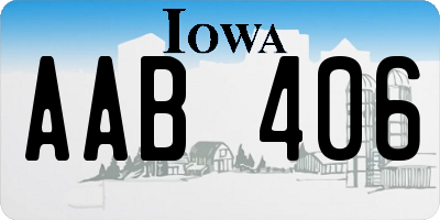 IA license plate AAB406