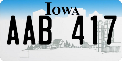 IA license plate AAB417