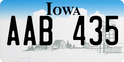IA license plate AAB435