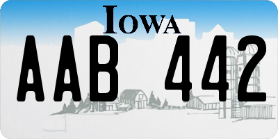 IA license plate AAB442