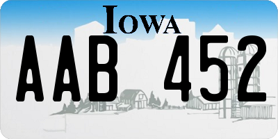 IA license plate AAB452